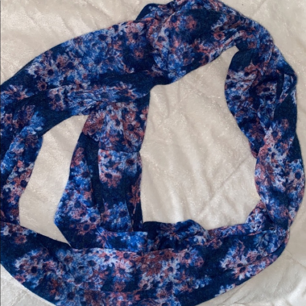 Blue floral infinity scarf